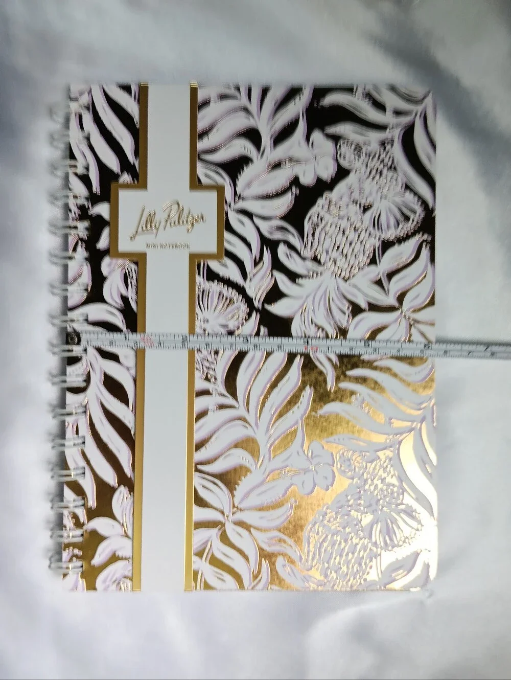 Lilly Pulitzer Mini Notebook Spiral Bound Pocket Floral Metallic Gold Lilac 8.5